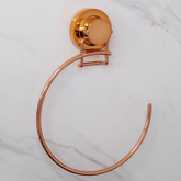 Toalheiro Argola 18 cm Rose Gold com Fixação por Ventosa - Ela Decora